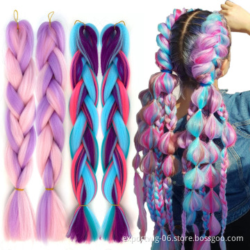 wholesale synthetic braiding hair for braids mix color crochet jumbo braids synthetic hair extension